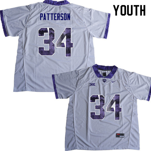 Youth #34 Blake Patterson TCU Horned Frogs College Football Jerseys Sale-White